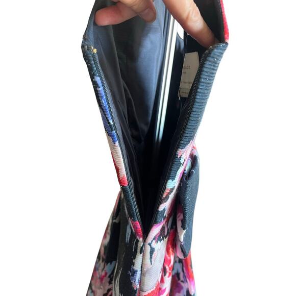 Kate Spade Hazy Floral Dress, Size 4, Open Back, Bow, Navy/Pink/White, Glam - Picture 6 of 13